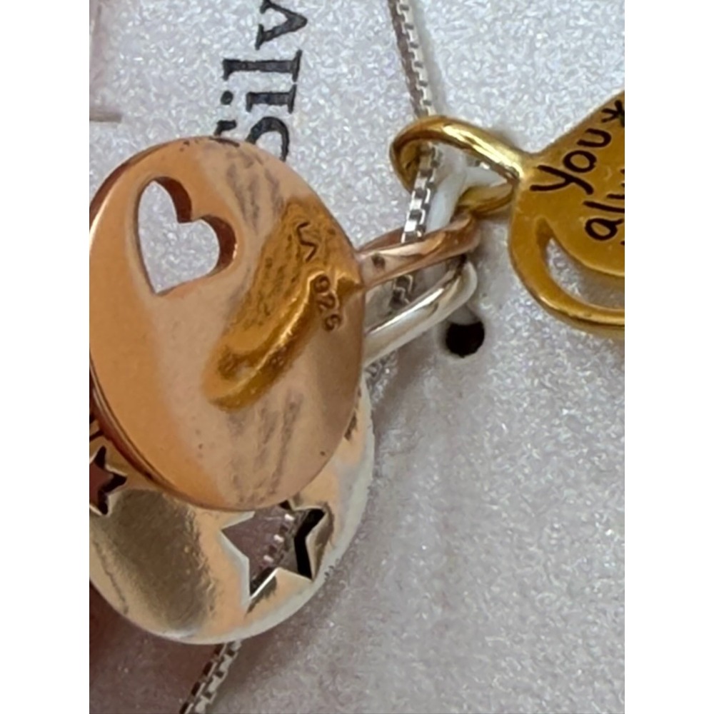 Timeless 925 Sterling Silver Good Friends Stars 18in Charm Necklace - Picture 7 of 10